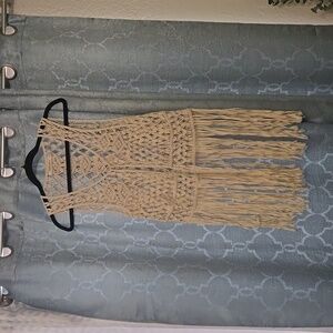 Crochet vest with fringe